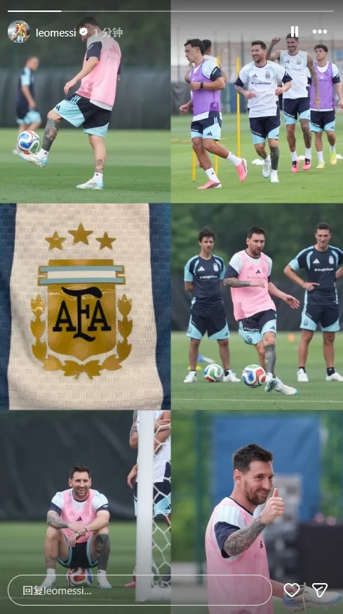 Tâm trạng thật tuyệt! Messi đăng ảnh tập luyện: ngồi trên bóng, quay mặt về phía camera và giơ ngón tay cái lên