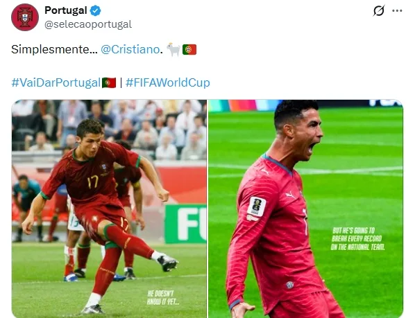 Tuyển Bồ Đào Nha ca ngợi Ronaldo sau cột mốc lịch sử ở World Cup