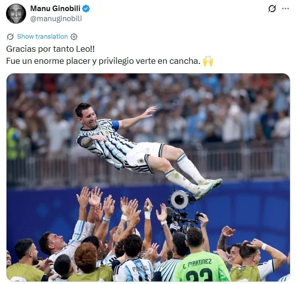 Ginobili gửi lời tri ân Messi: Được thấy anh chơi bóng là niềm vui lớn lao
